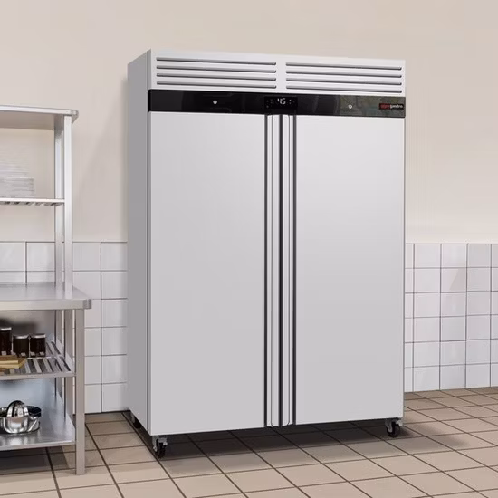 2022 Catering Solutions Double Door Stainless Steel Restaurant Upright Standing Freezer